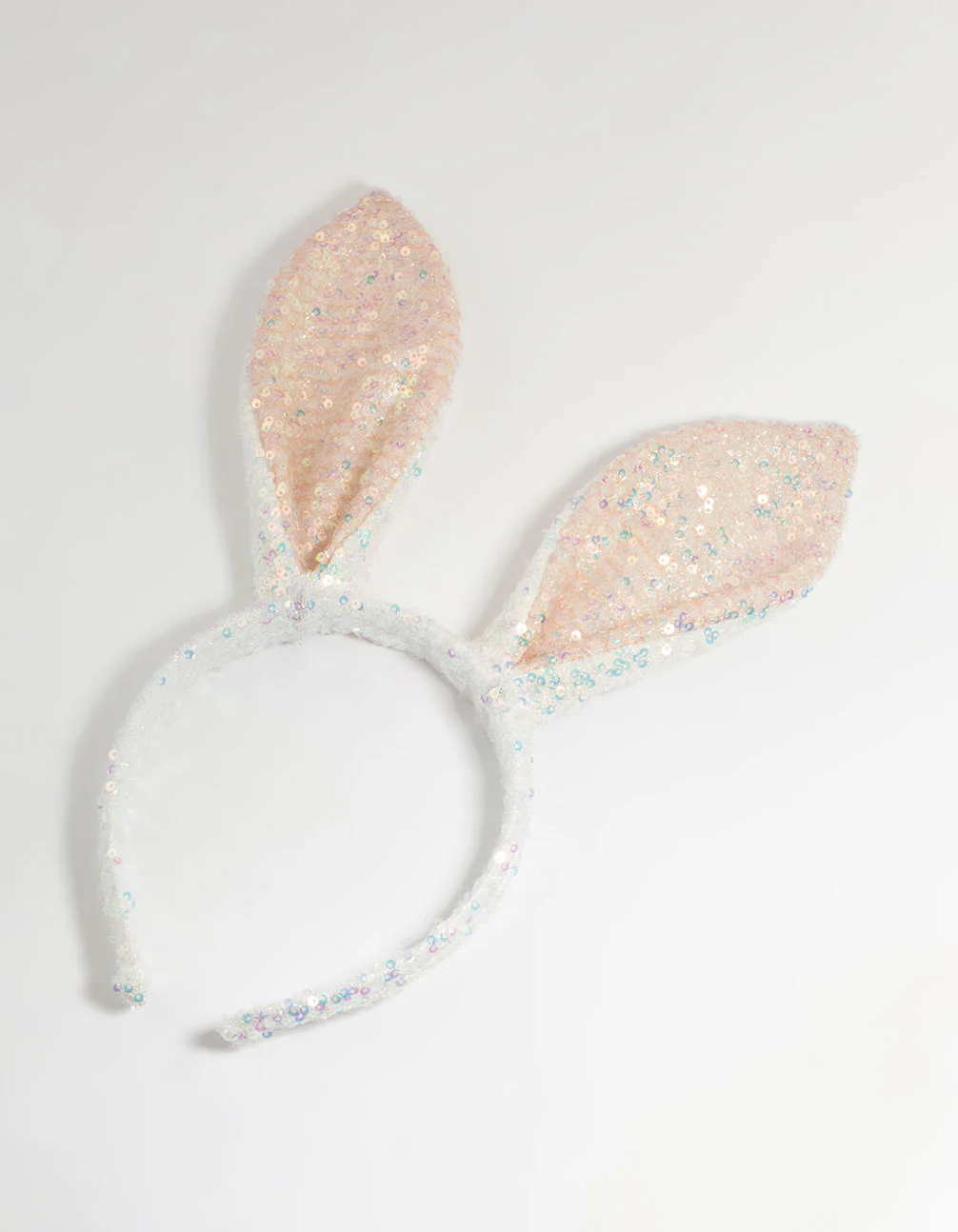Kids Sequin Fabric Bunny Ears Headband - Image 3