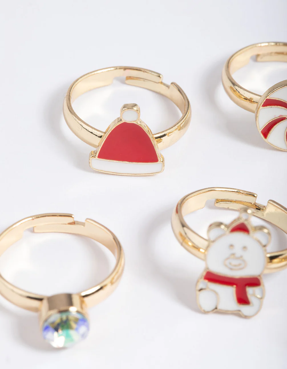 Kids Gold Bear & Penguin Ring 6-Pack - Image 2