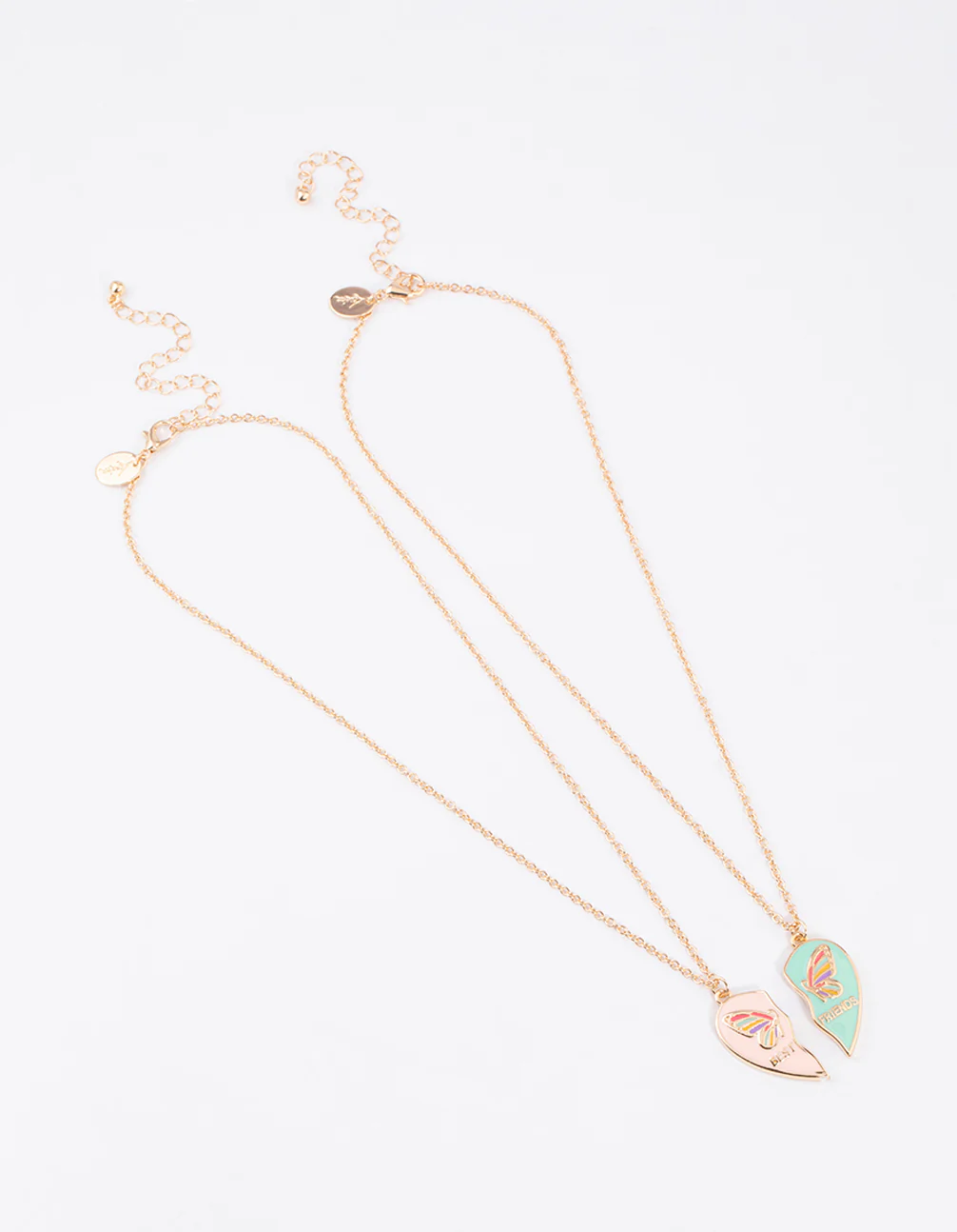 Kids Butterfly Heart BFF Necklace - Image 2
