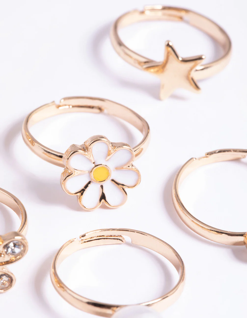 Kids Diamante & Daisy Ring 6-Pack - Image 3