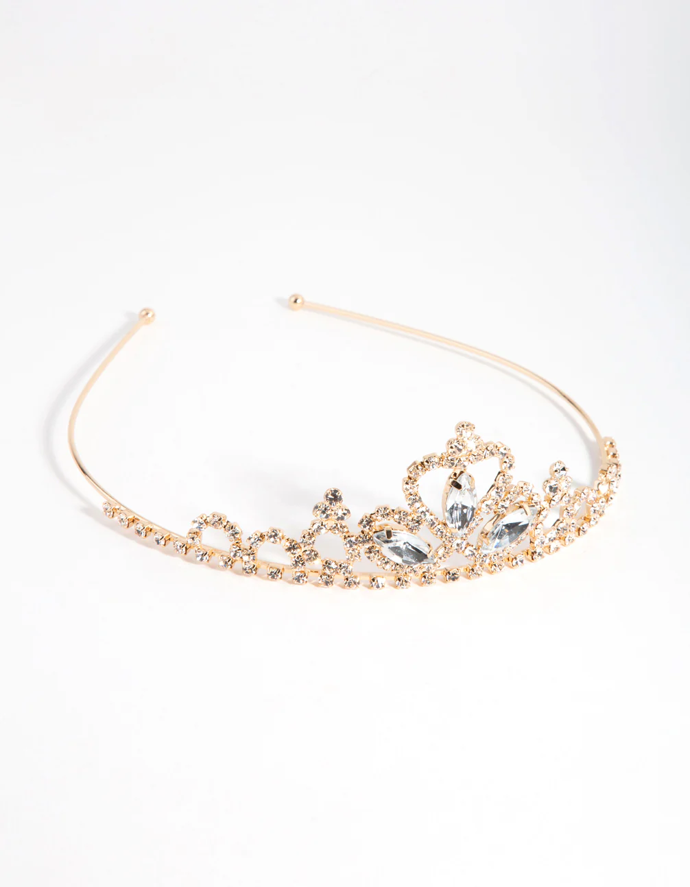 Kids Gold Diamante Tiara Headband - Image 2