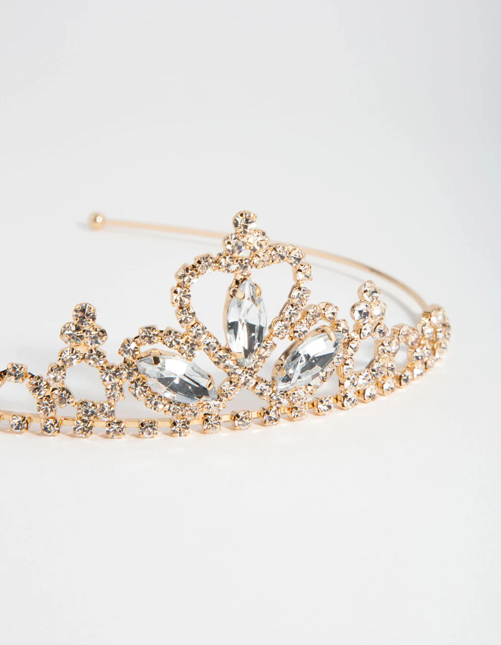 Kids Gold Diamante Tiara Headband - Image 3