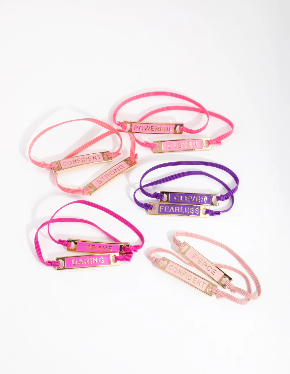 Kids Gold Enamel Mega Best Friend Stretch Bracelet 10-Pack