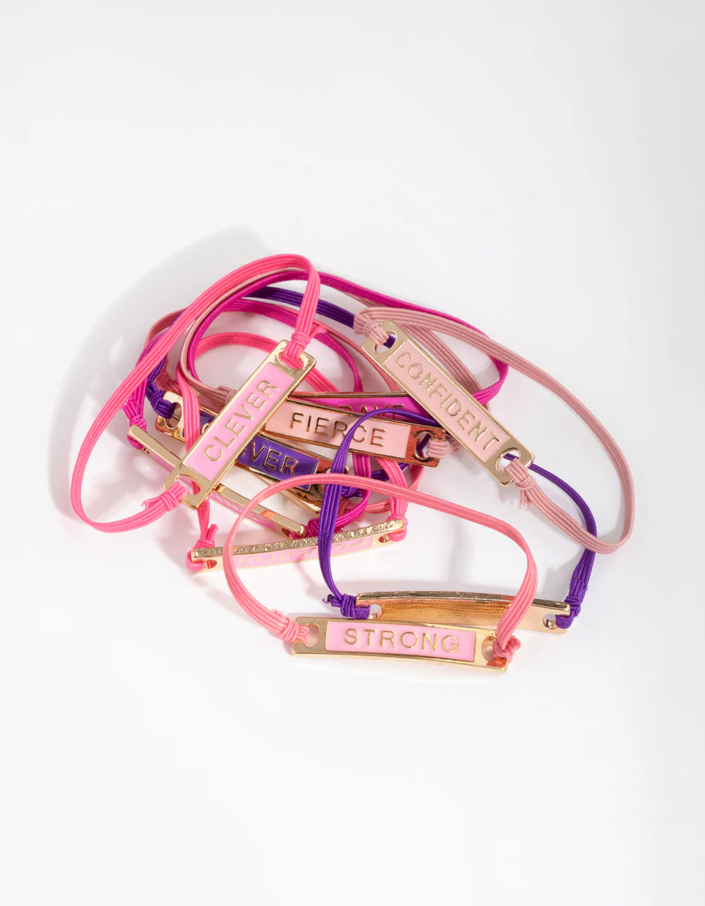 Kids Gold Enamel Mega Best Friend Stretch Bracelet 10-Pack - Image 2