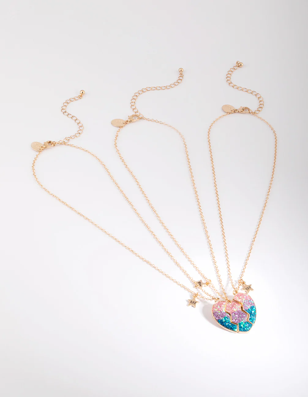Kids Glitter Heart Best Friend Necklace Pack - Image 3