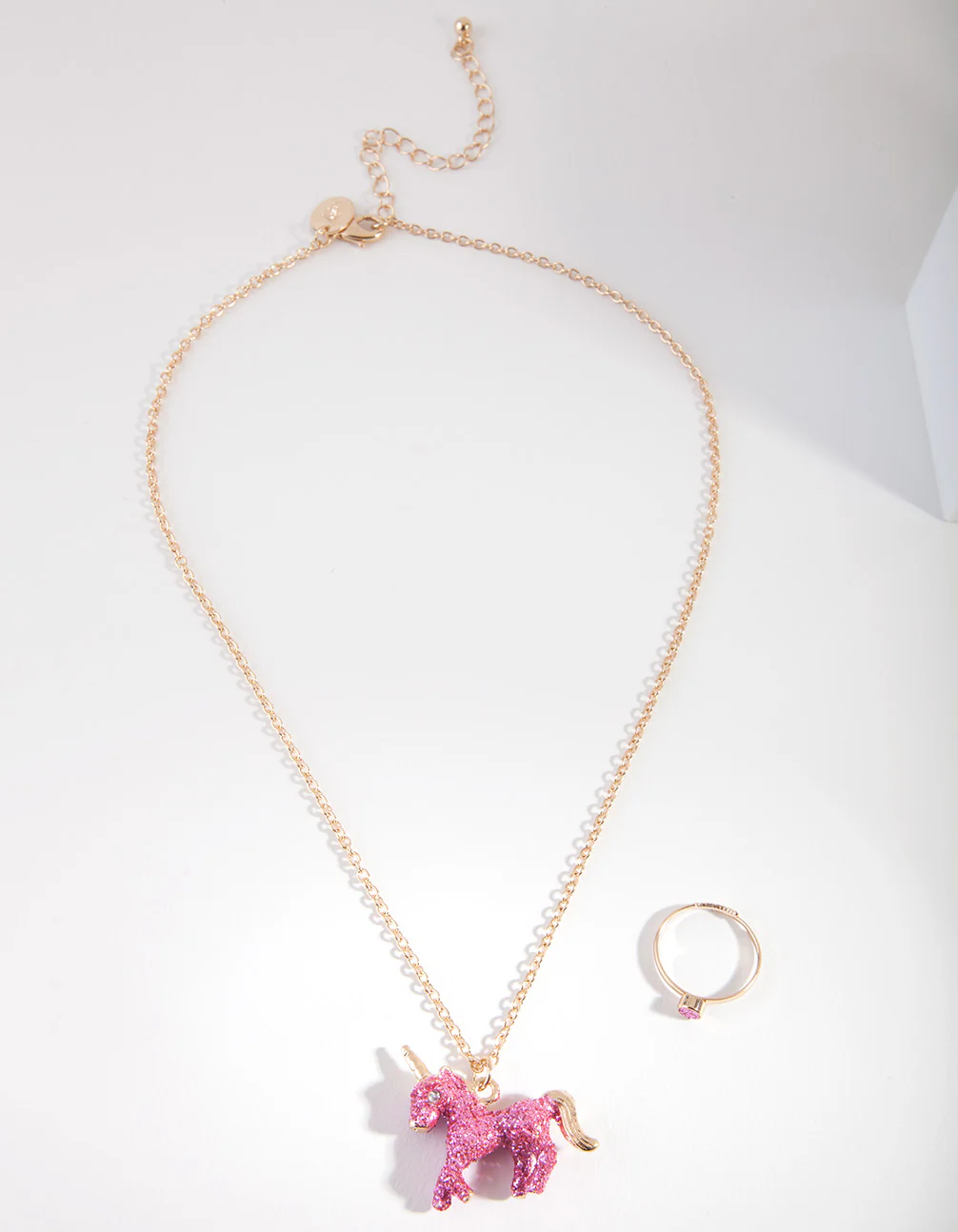 Kids Pink Glitter Unicorn Jewellery Set - Image 2