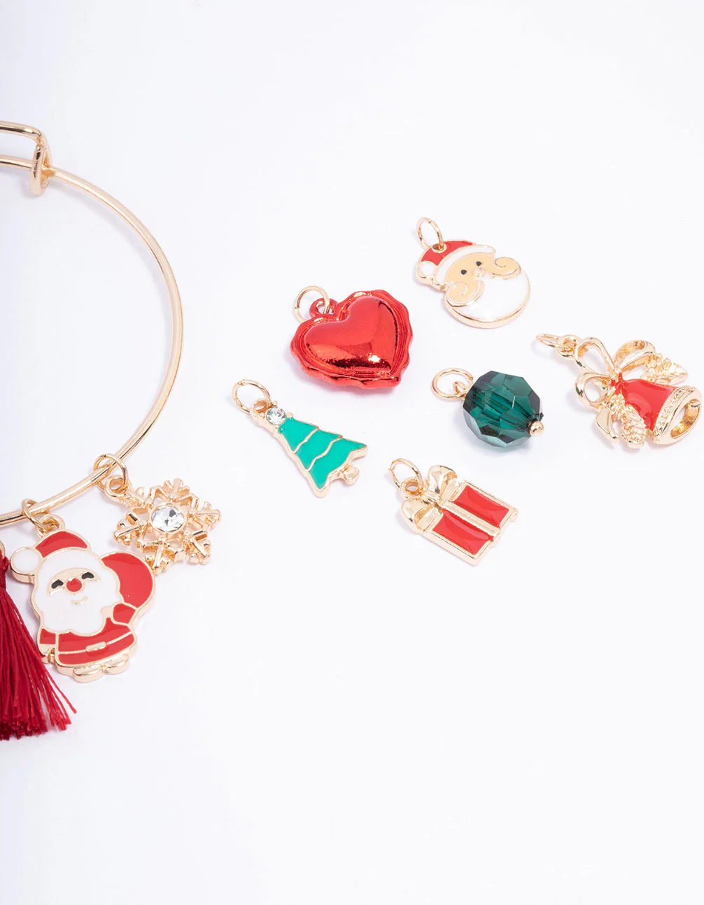 Kids Gold DIY Beaded Ball Christmas Charm Bracelet - Image 2