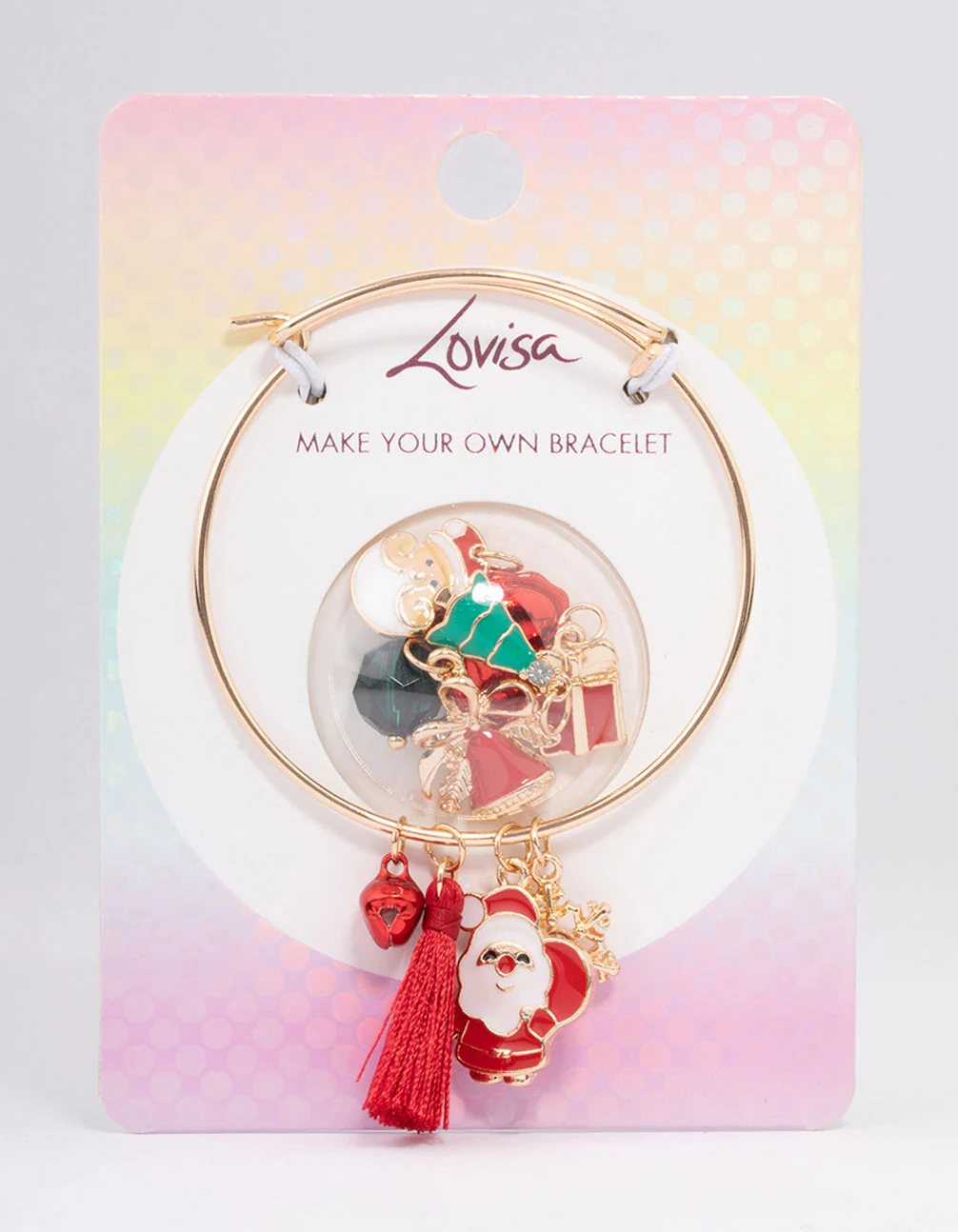 Kids Gold DIY Beaded Ball Christmas Charm Bracelet - Image 3