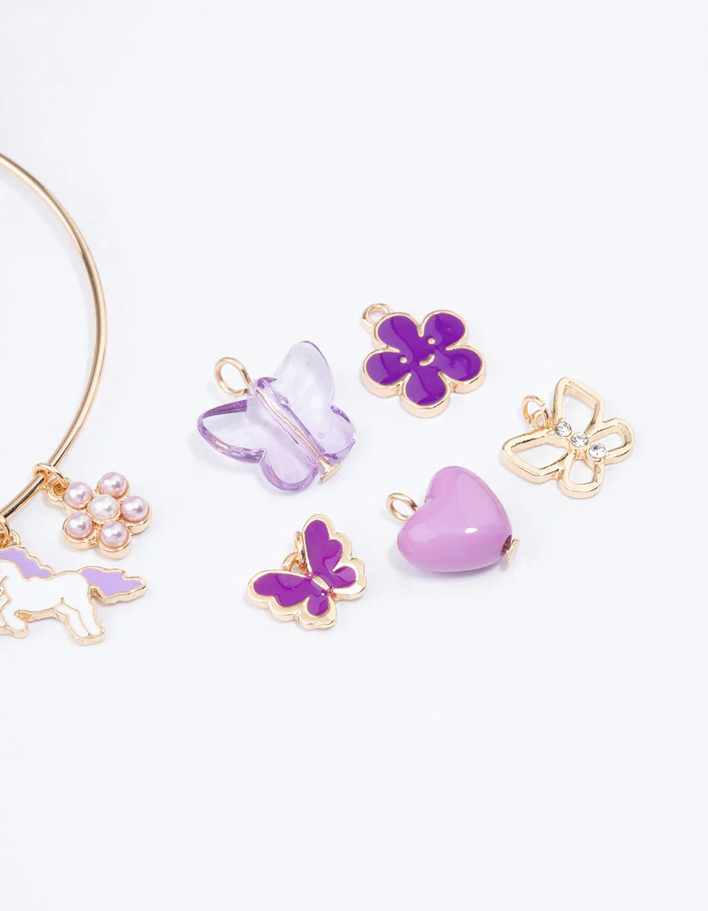 Kids Gold DIY Unicorn & Heart Charm Bracelet Pack - Image 2