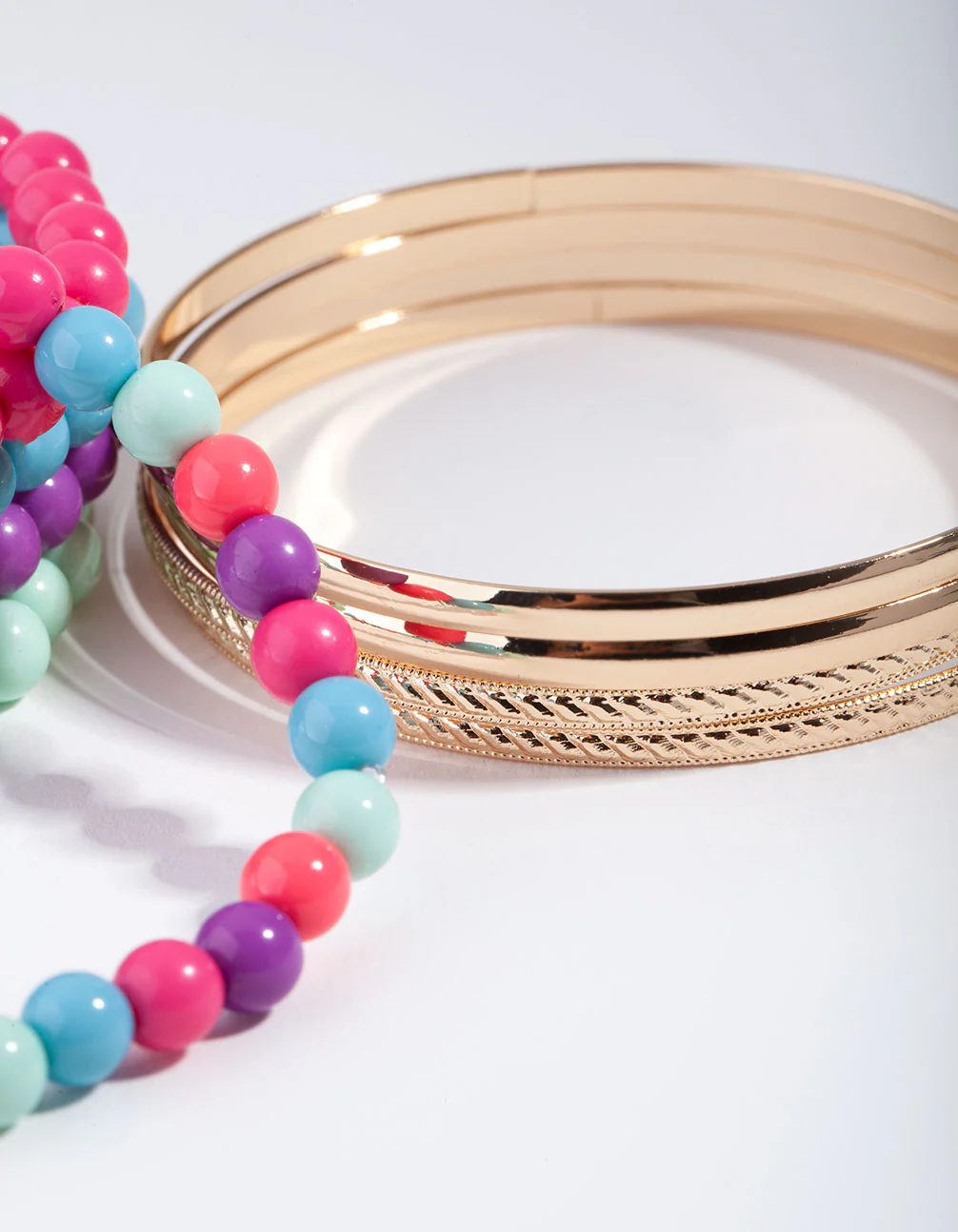 Kids Gold Pearly Baby Mixed Wrist Bangle Pack - Image 3