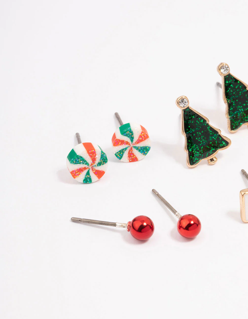 Kids Christmas Lolly Stud Earrings 6-Pack - Image 2