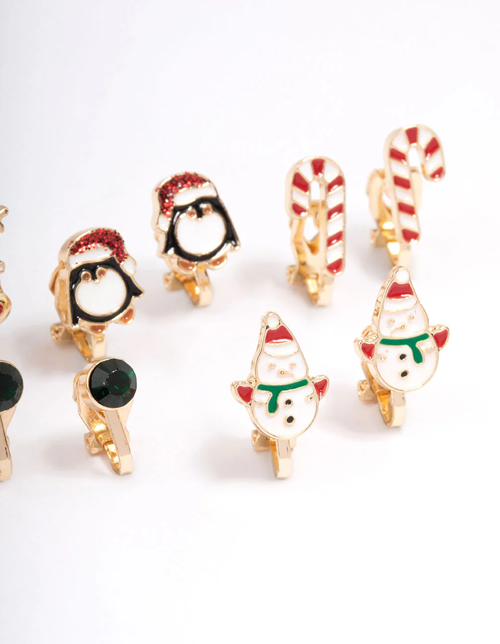 Kids Christmas Penguin Clip On Earrings 5-Pack - Image 3