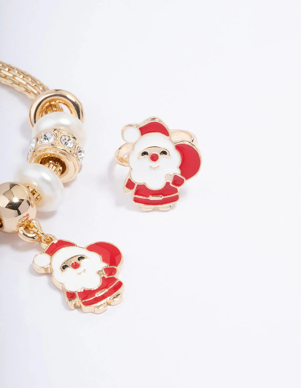 Kids Gold Christmas Santa Bracelet & Ring Pack - Image 2