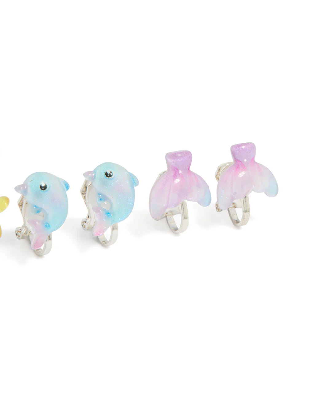 Kids Silver Cute Sea Clip-On Earrings 5-Pack - Image 3