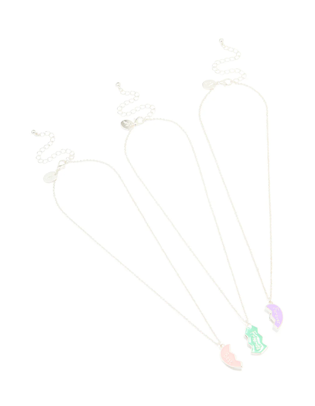 Kids Silver Friends Forever Necklaces 3-Pack - Image 2