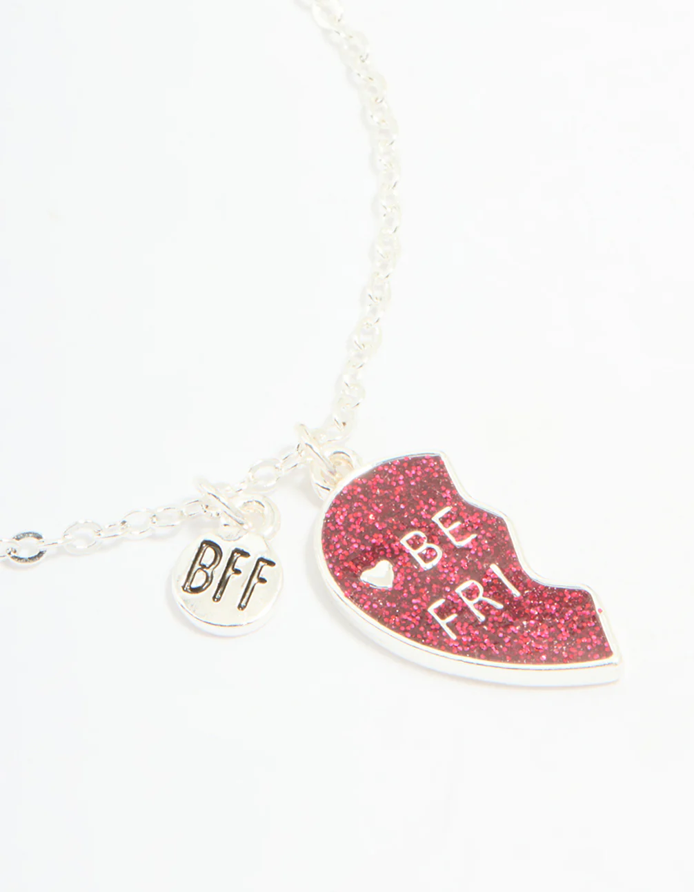 Kids Silver Heart BFF Bracelets 2-Pack - Image 2