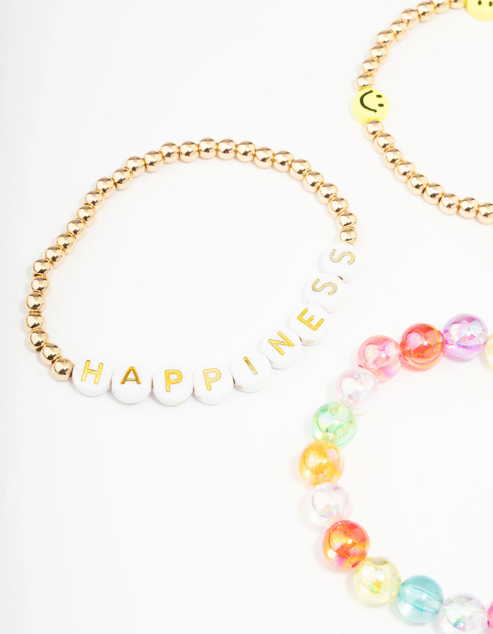 Kids Smiley Rainbow Stretchy Friendship Bracelet Pack - Image 2