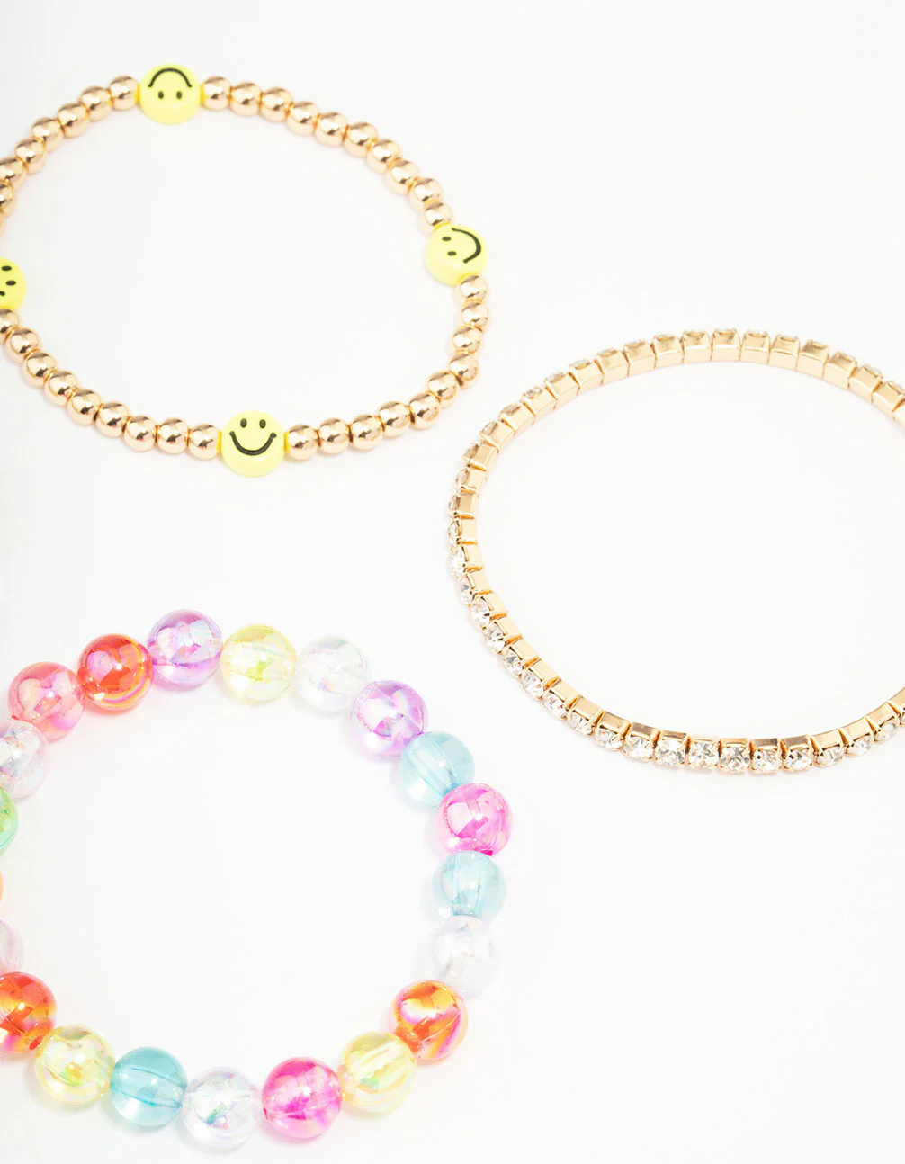 Kids Smiley Rainbow Stretchy Friendship Bracelet Pack - Image 3