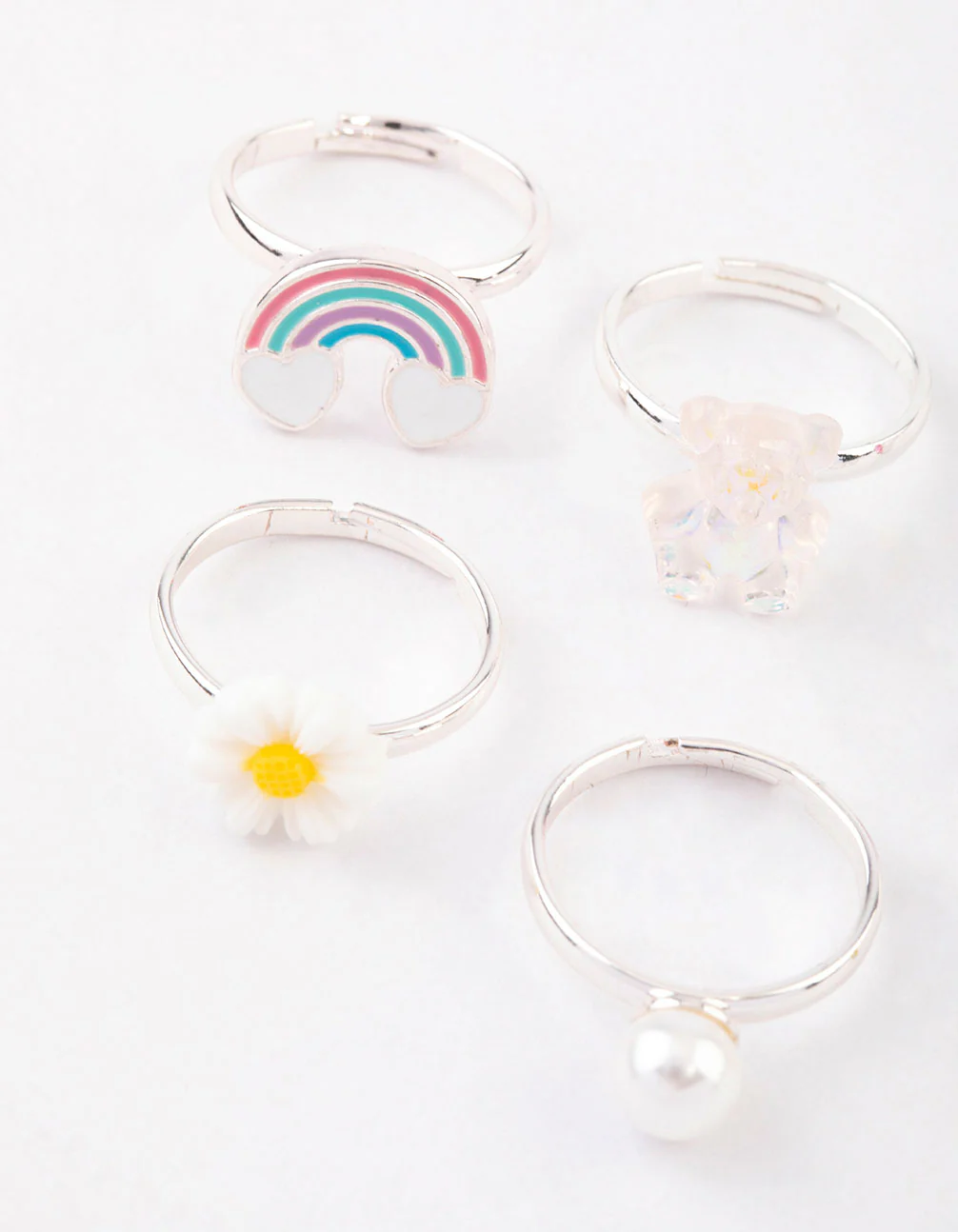 Kids Bear & Flower Ring 6-Pack - Image 2