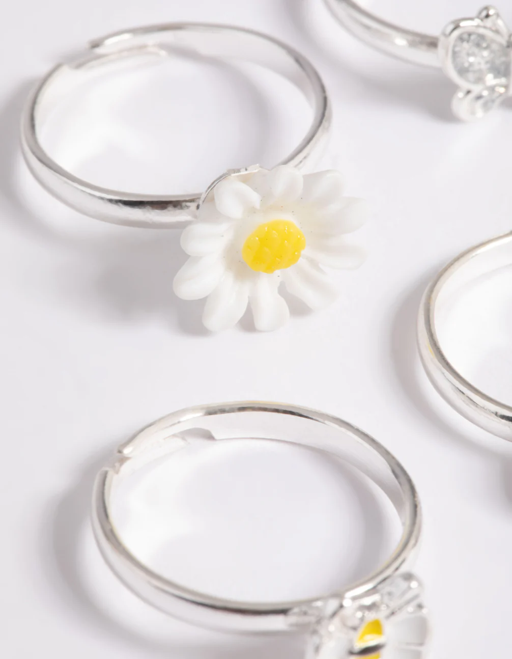 Kids Silver Daisy Ring 6-Pack - Image 2