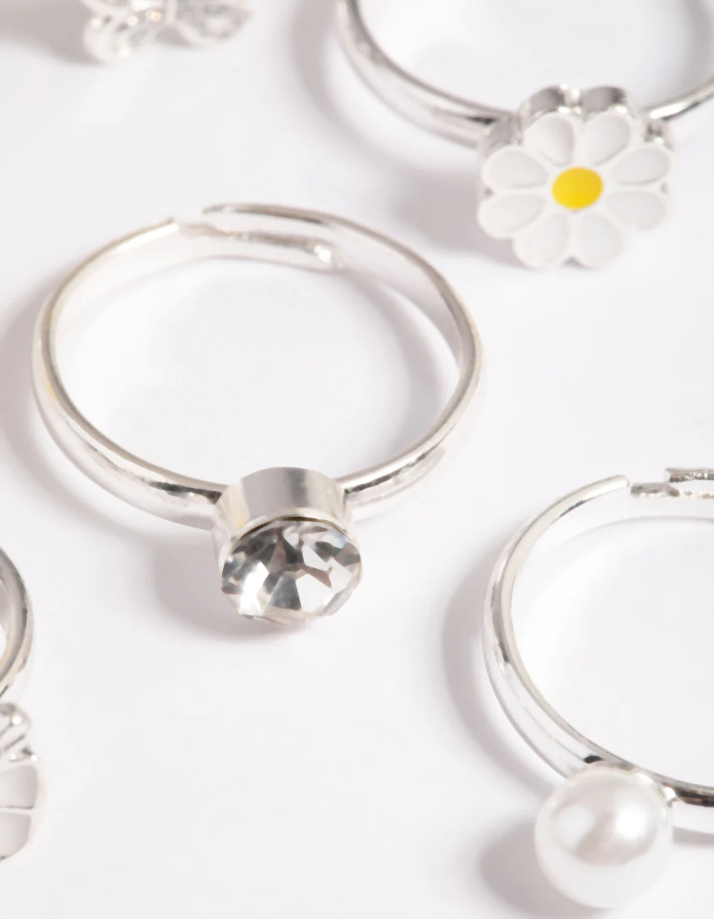 Kids Silver Daisy Ring 6-Pack - Image 3