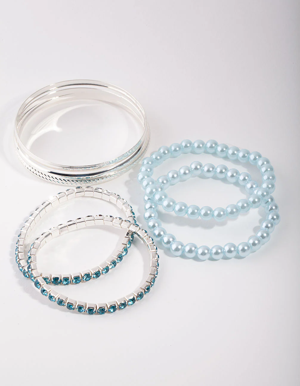 Kids Silver Diamante Baby Mix Bracelet - Image 2