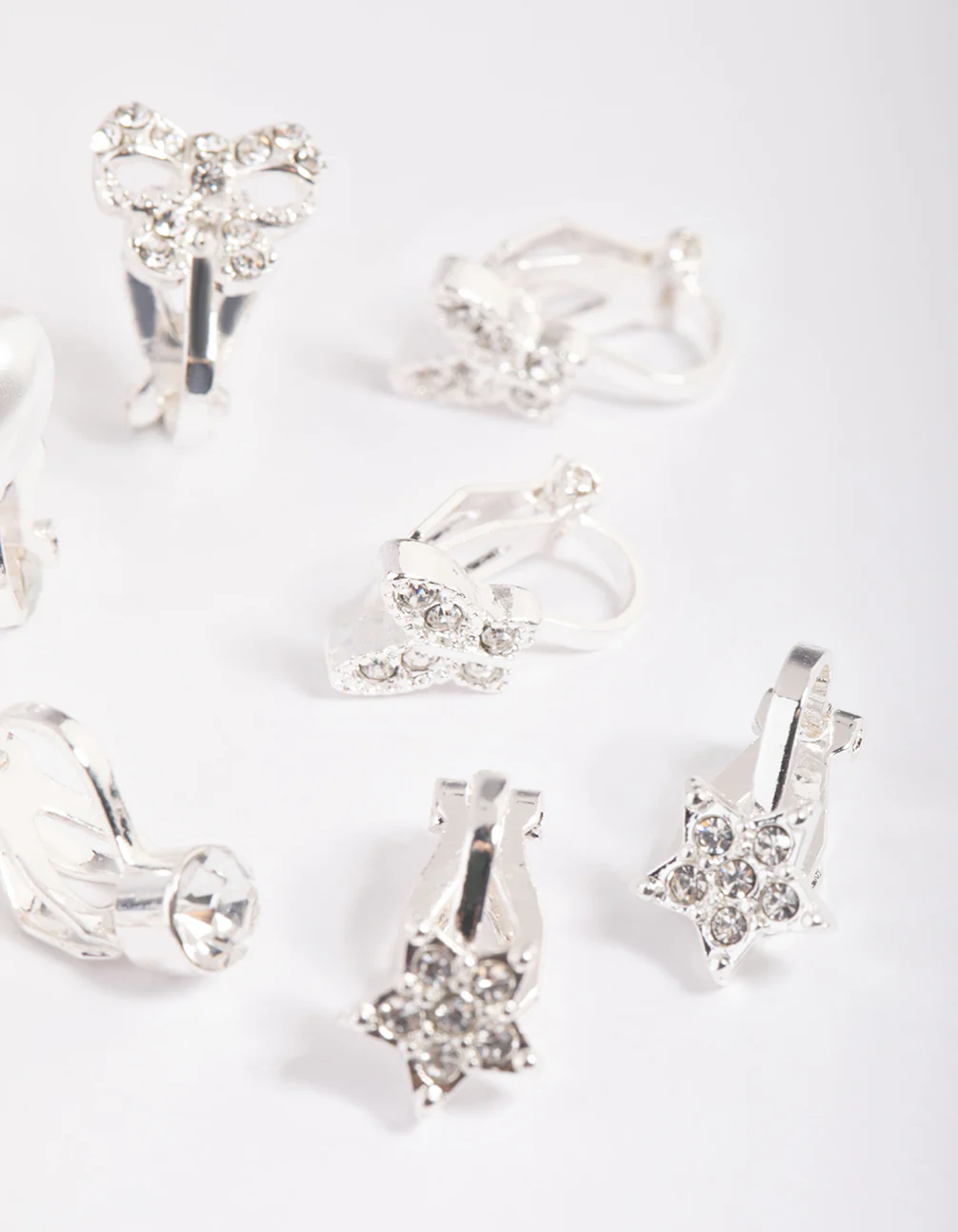 Kids Diamante Butterfly Clip-On Earring 5-Pack - Image 2
