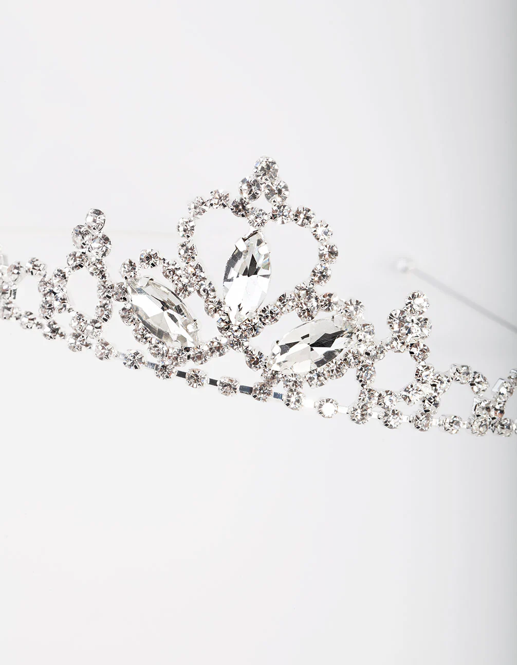 Kids Silver Diamante Tiara Headband - Image 3