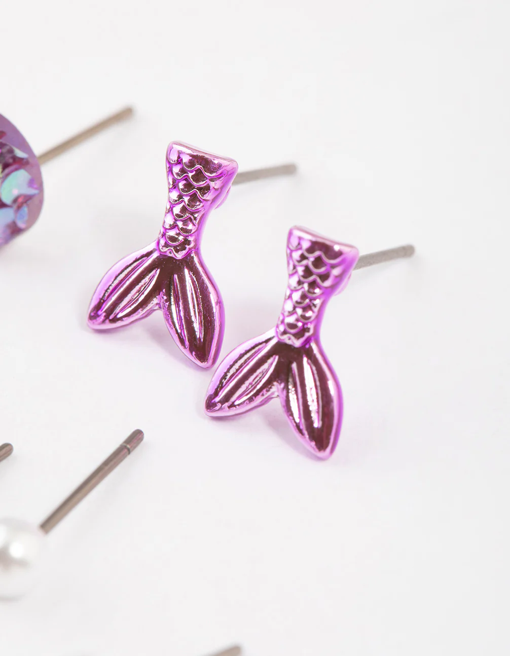 Kids Silver Dolphin Stud Earrings 6-Pack - Image 3