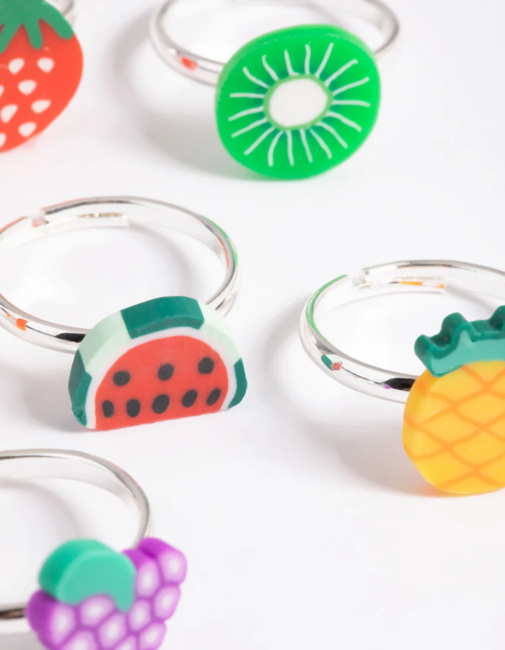 Kids Fimo Fruits Ring 6-Pack - Image 3