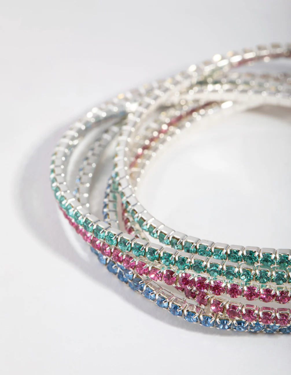Kids Silver Fine Cup Chain Stretch Bracelet - Image 2