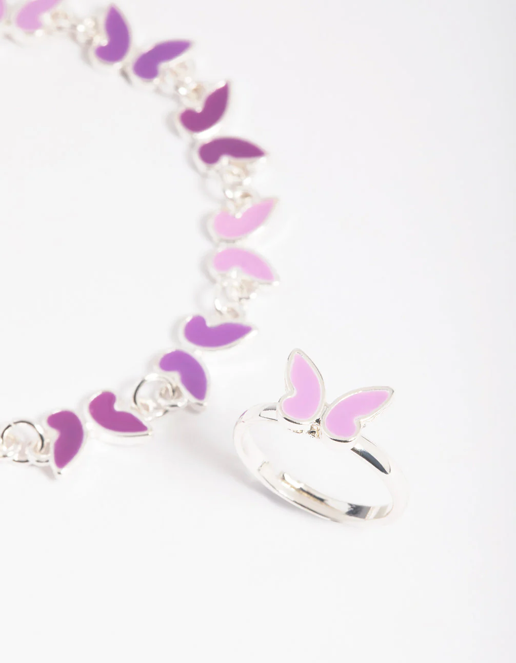 Kids Butterfly Bracelet & Ring Set - Image 3