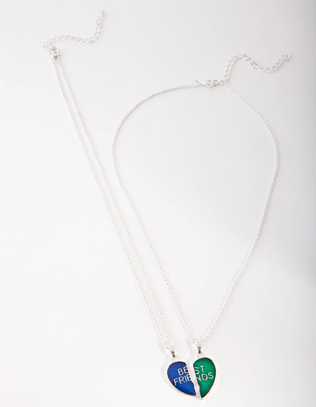 Kids Silver Mood Heart BFF Necklace Pack - Image 2
