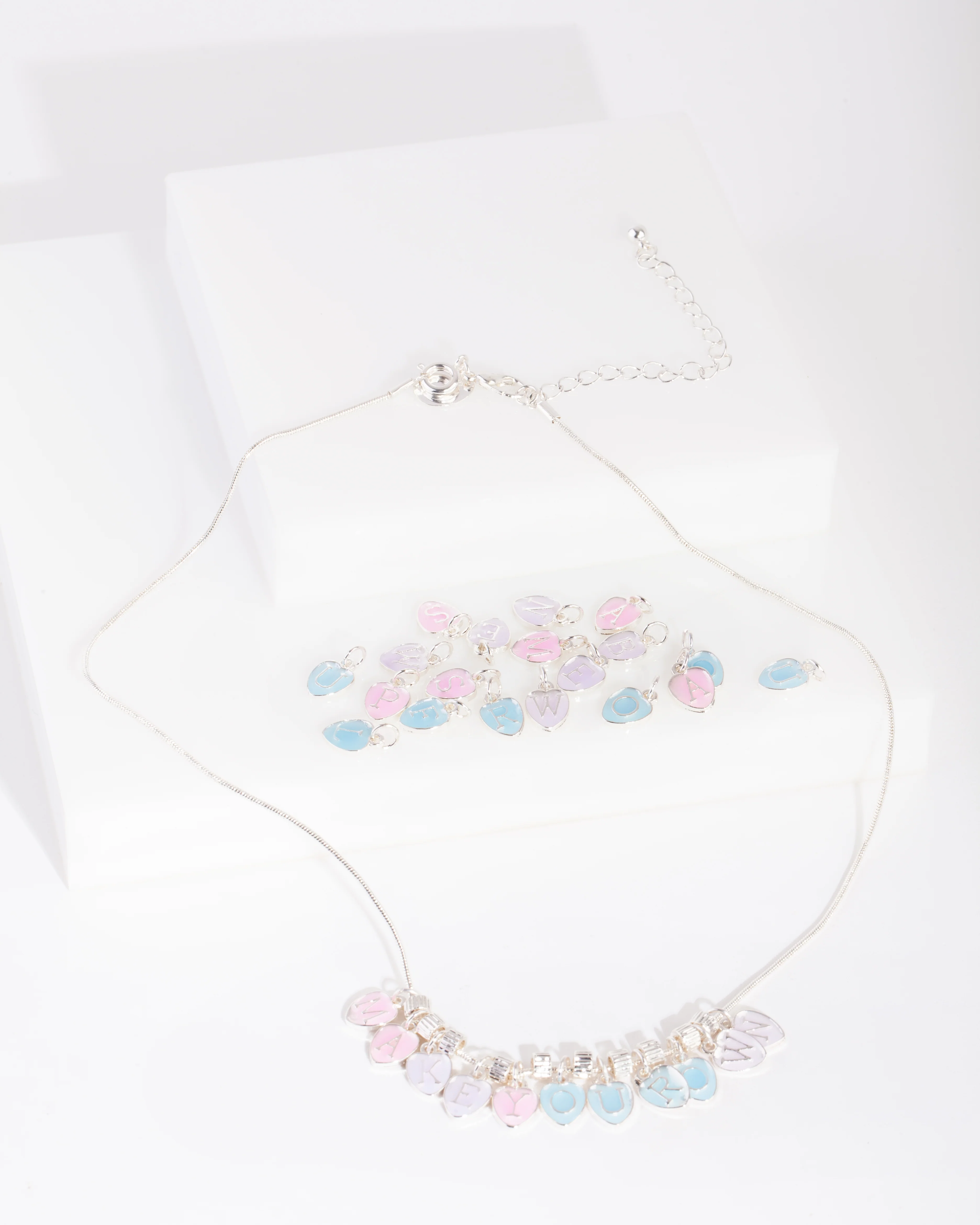 Kids Silver Make Your Own Enamel Letter Necklace - Image 2