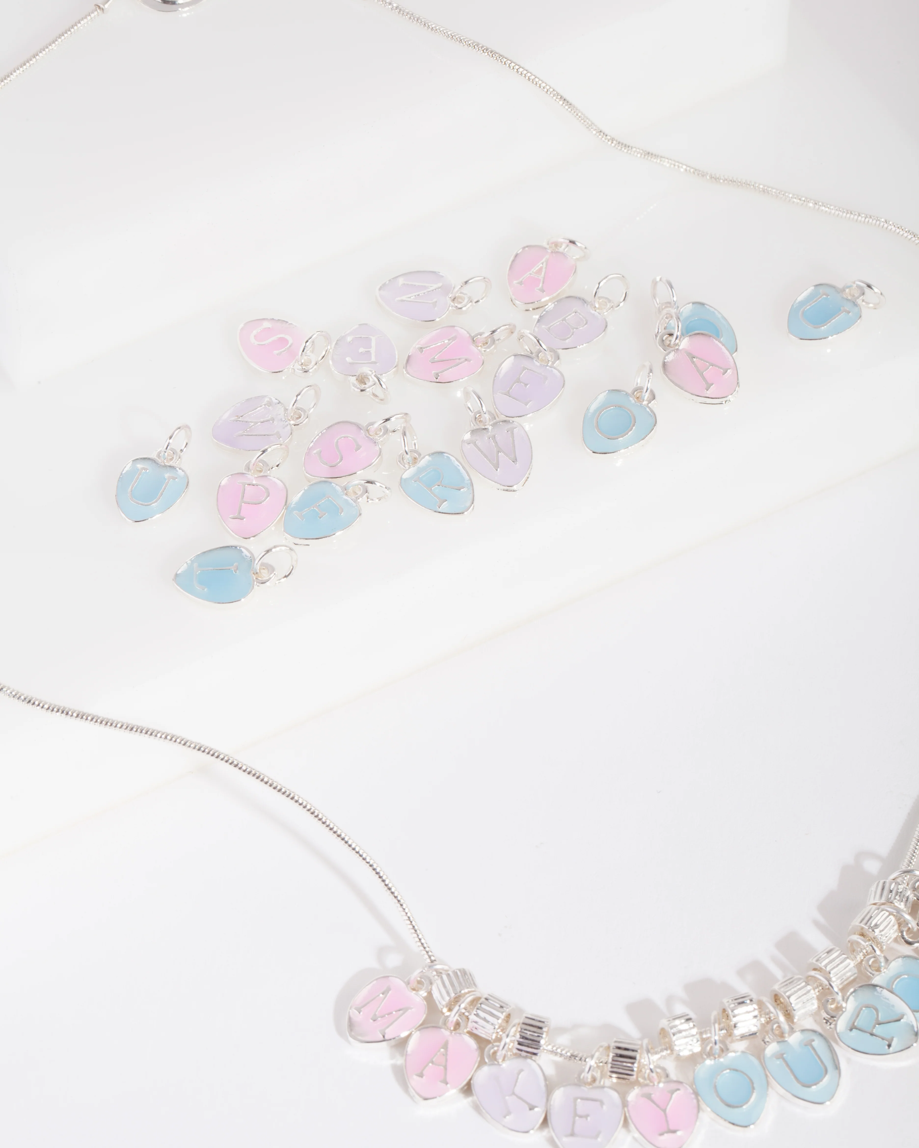 Kids Silver Make Your Own Enamel Letter Necklace - Image 3