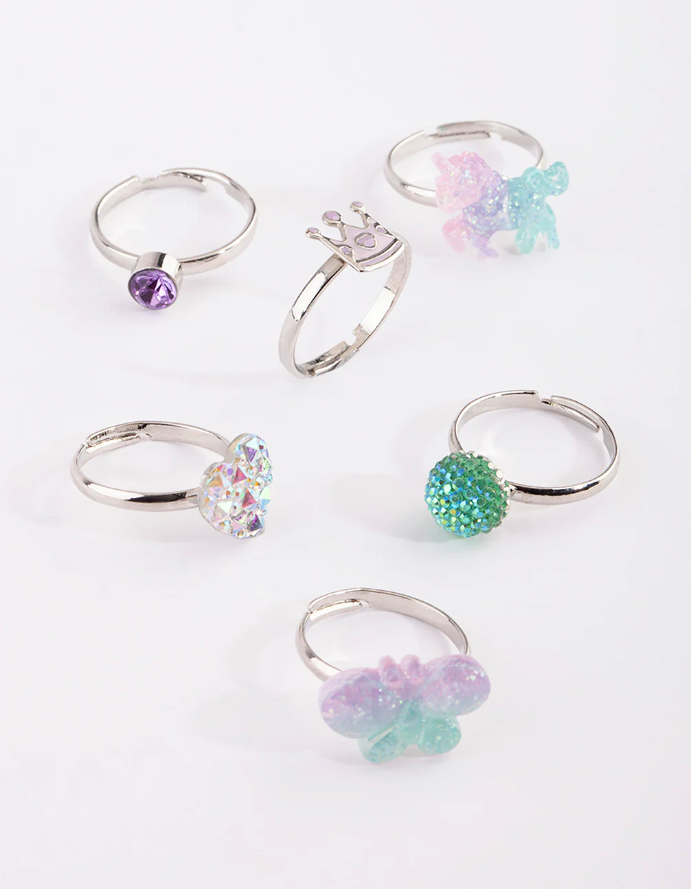 Kids Butterfly Ombre Ring Pack - Image 2