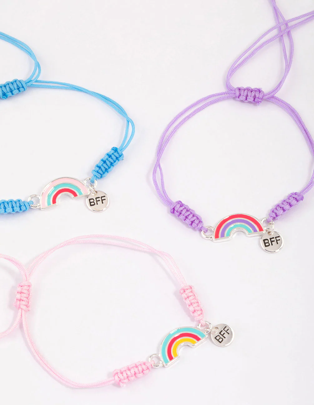 Kids Silver Rainbow BFF Stretch Bracelet Pack - Image 2