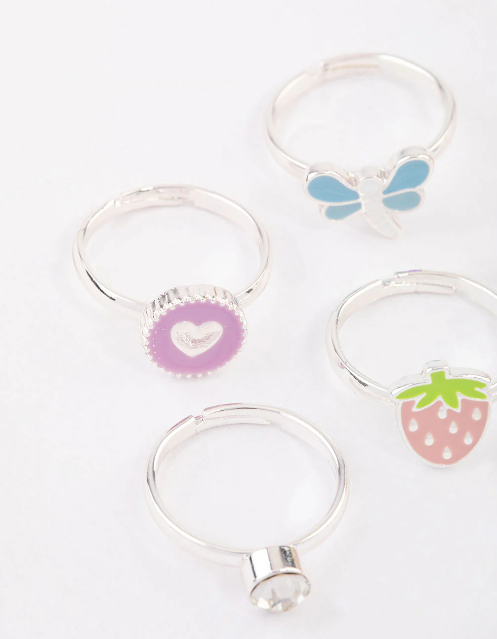 Kids Silver Unicorn Sweet Ring 6-Pack - Image 2