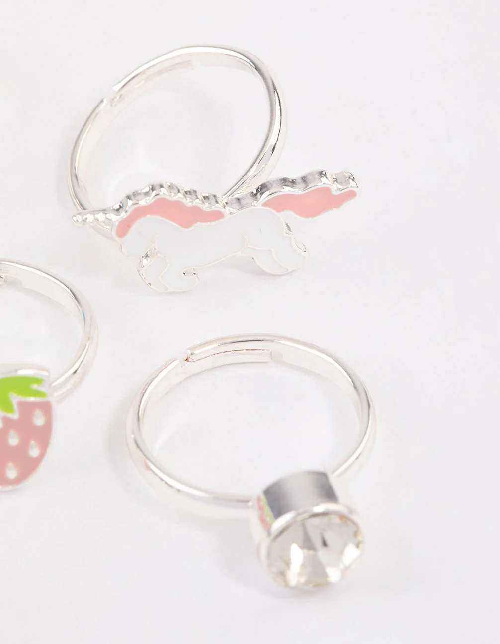 Kids Silver Unicorn Sweet Ring 6-Pack - Image 3