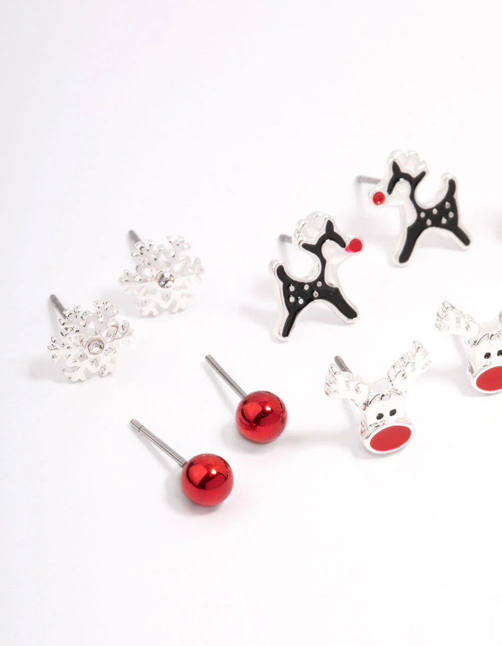Kids Christmas Critter Stud Earrings 6-Pack - Image 2