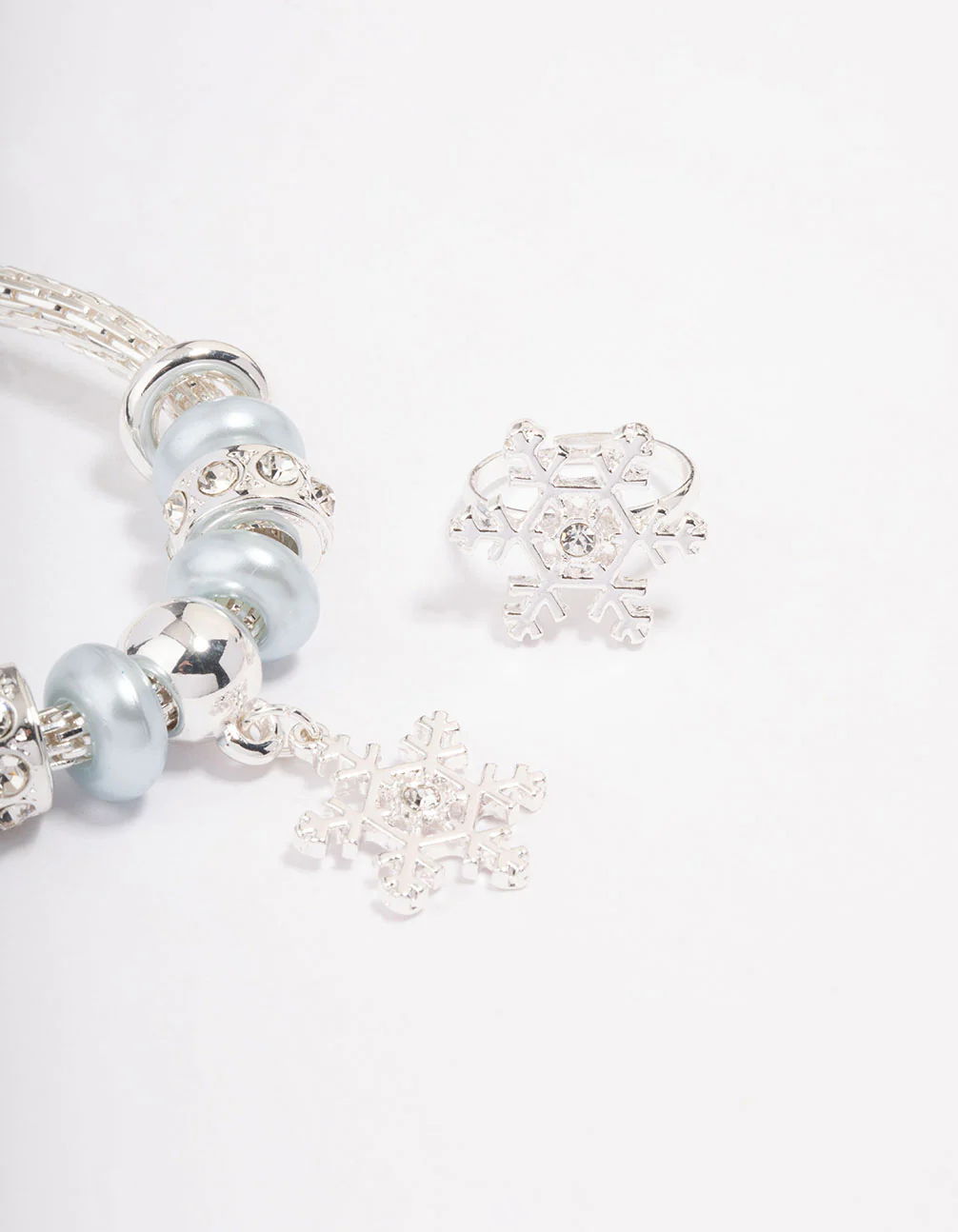 Kids Silver Christmas Snowflake Bracelet & Ring Pack - Image 2