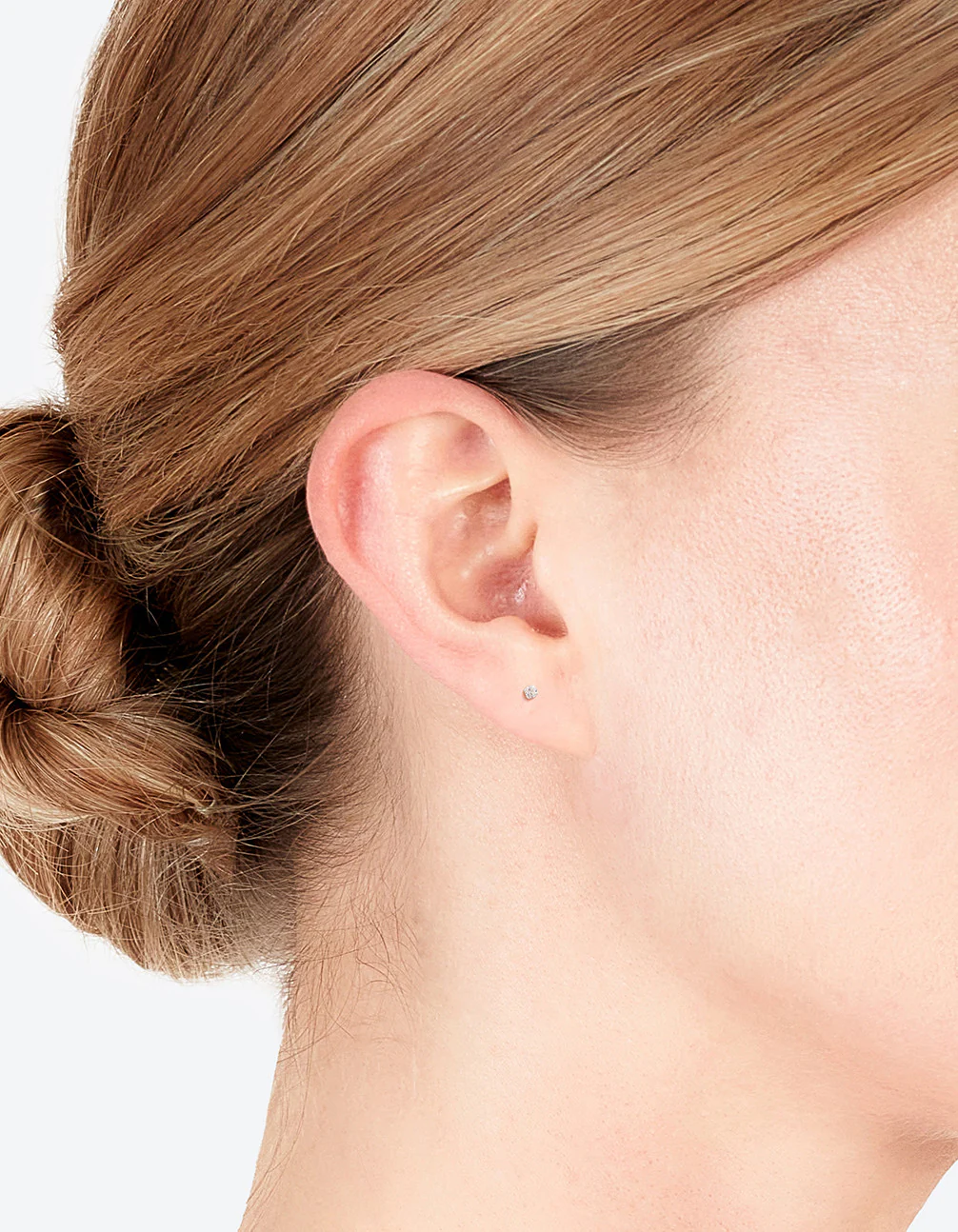 Sterling Silver Cubic Zirconia Micro Stud Earrings - Image 2