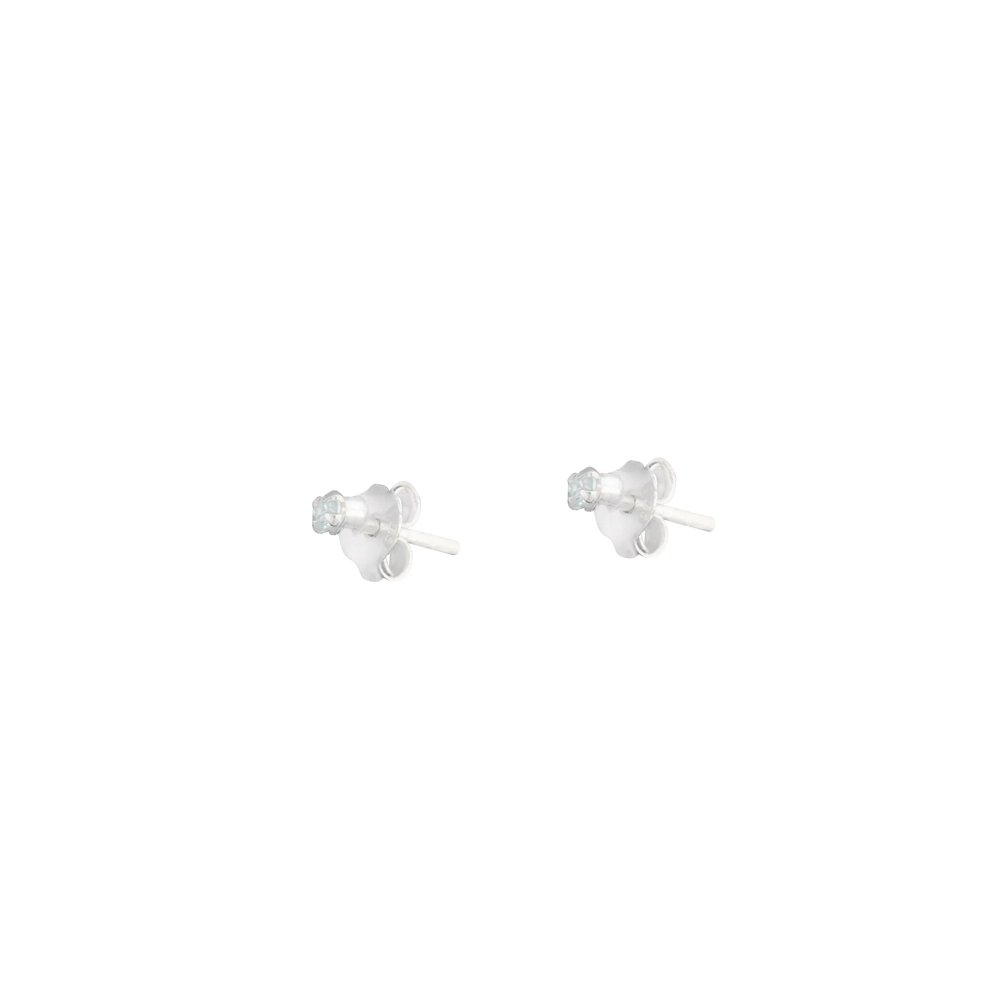 Sterling Silver Cubic Zirconia Micro Stud Earrings - Image 4