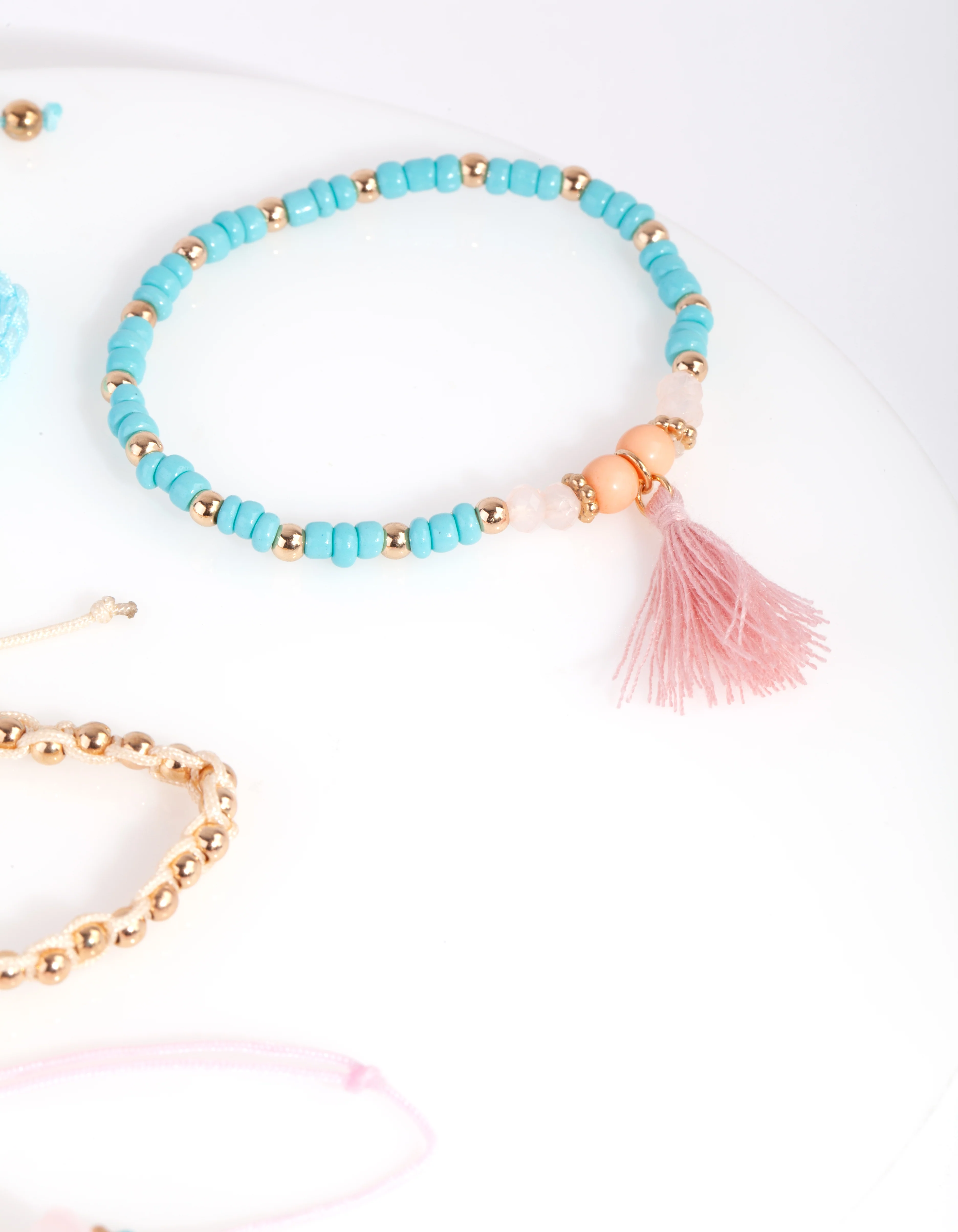 Kids Mixed Pastel Bead Bracelet 4-Pack - Image 3