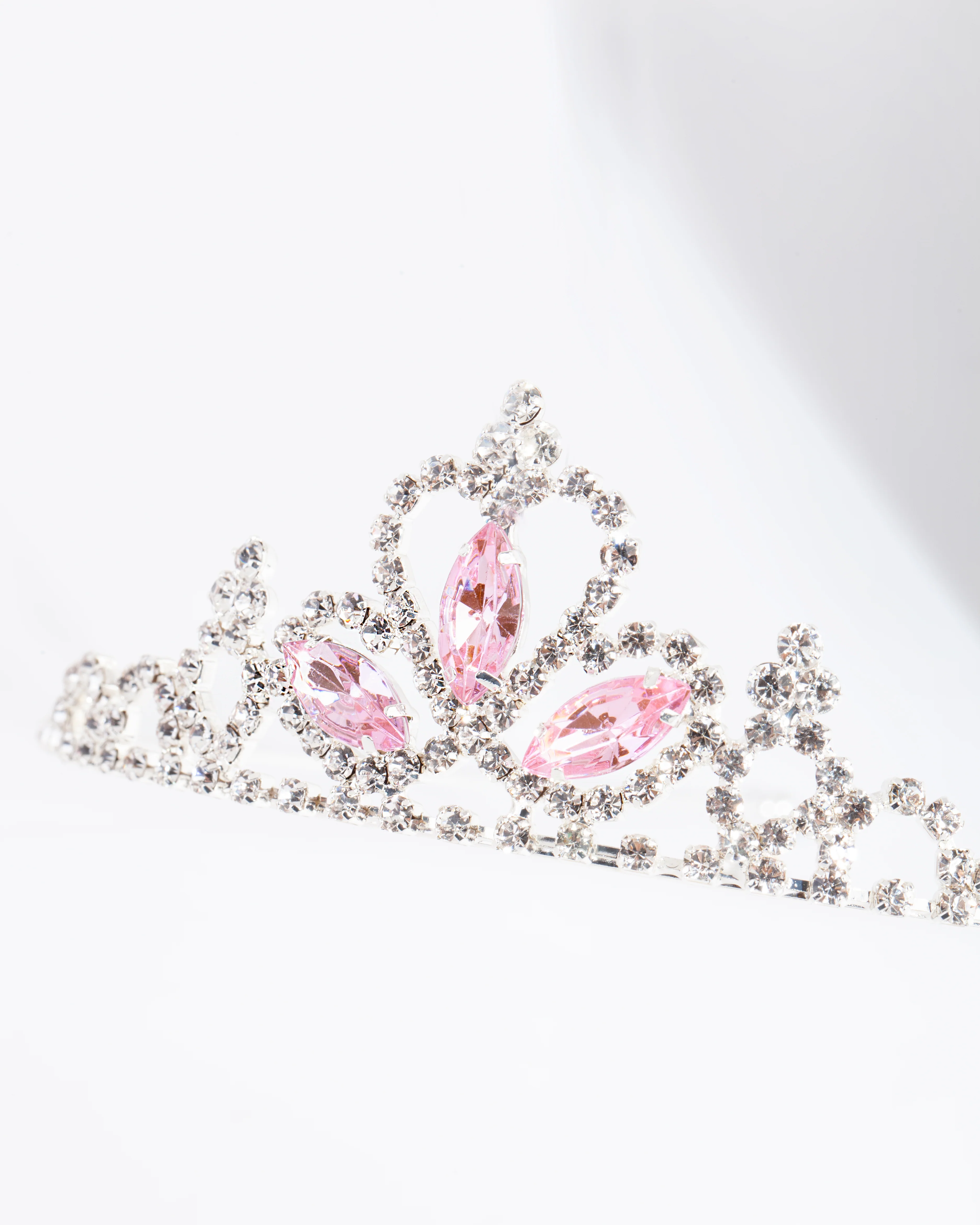 Kids Silver Stone Diamante Tiara Headband - Image 3
