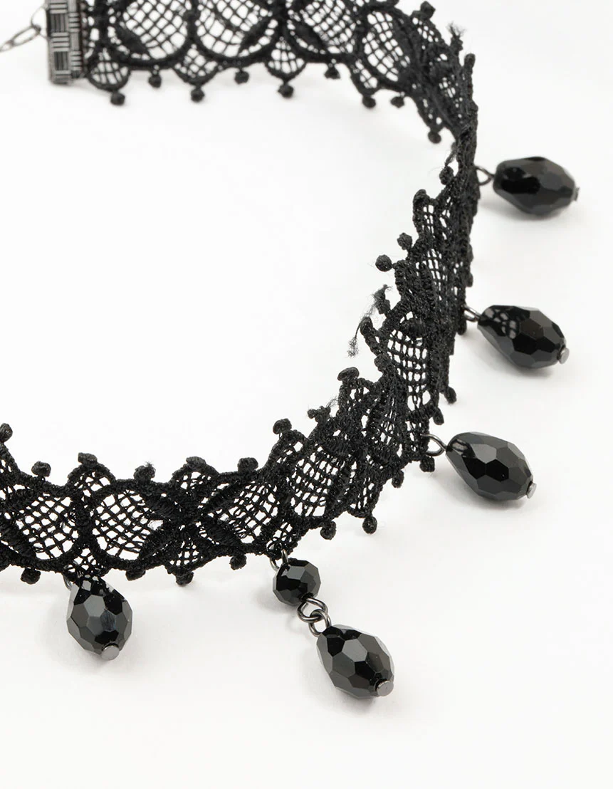 Lace Fabric Velvet Choker Set 3-Pack - Image 2