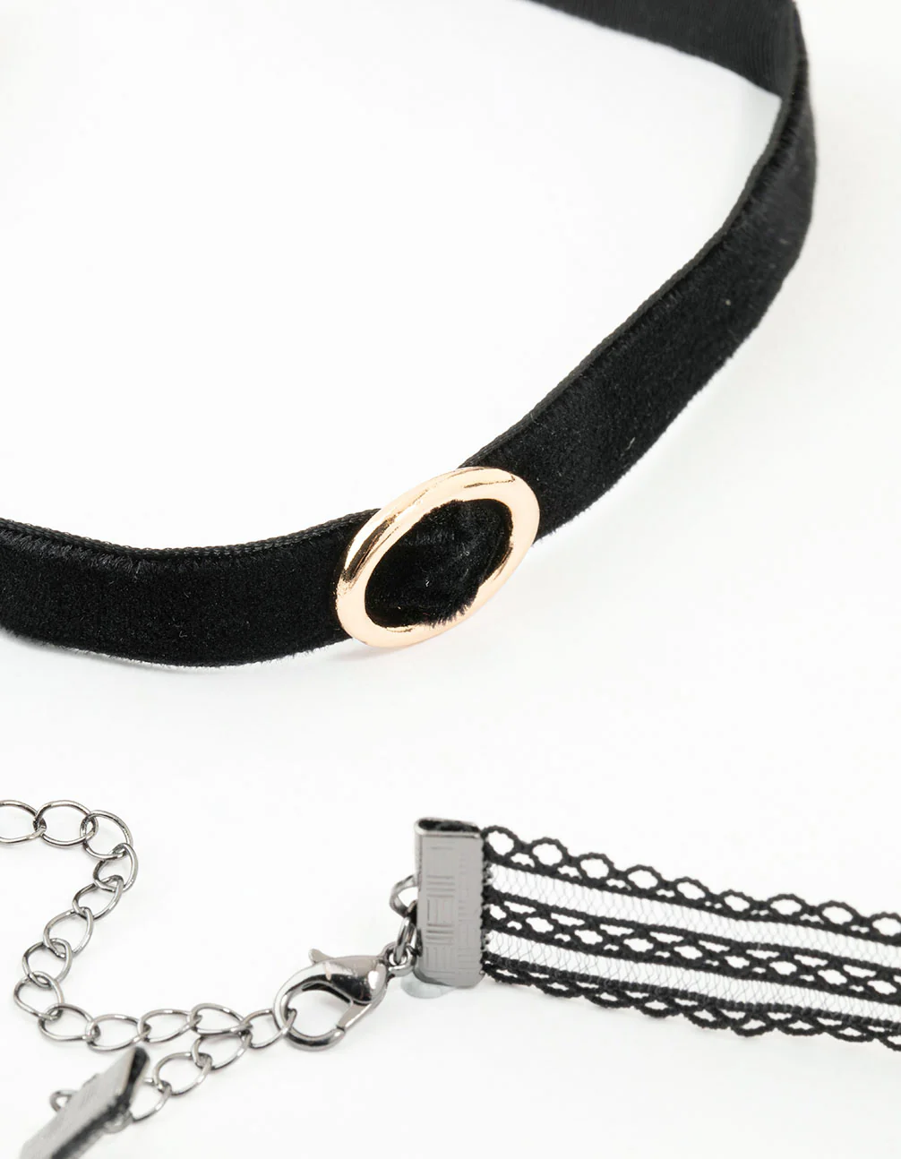 Lace Fabric Velvet Choker Set 3-Pack - Image 3