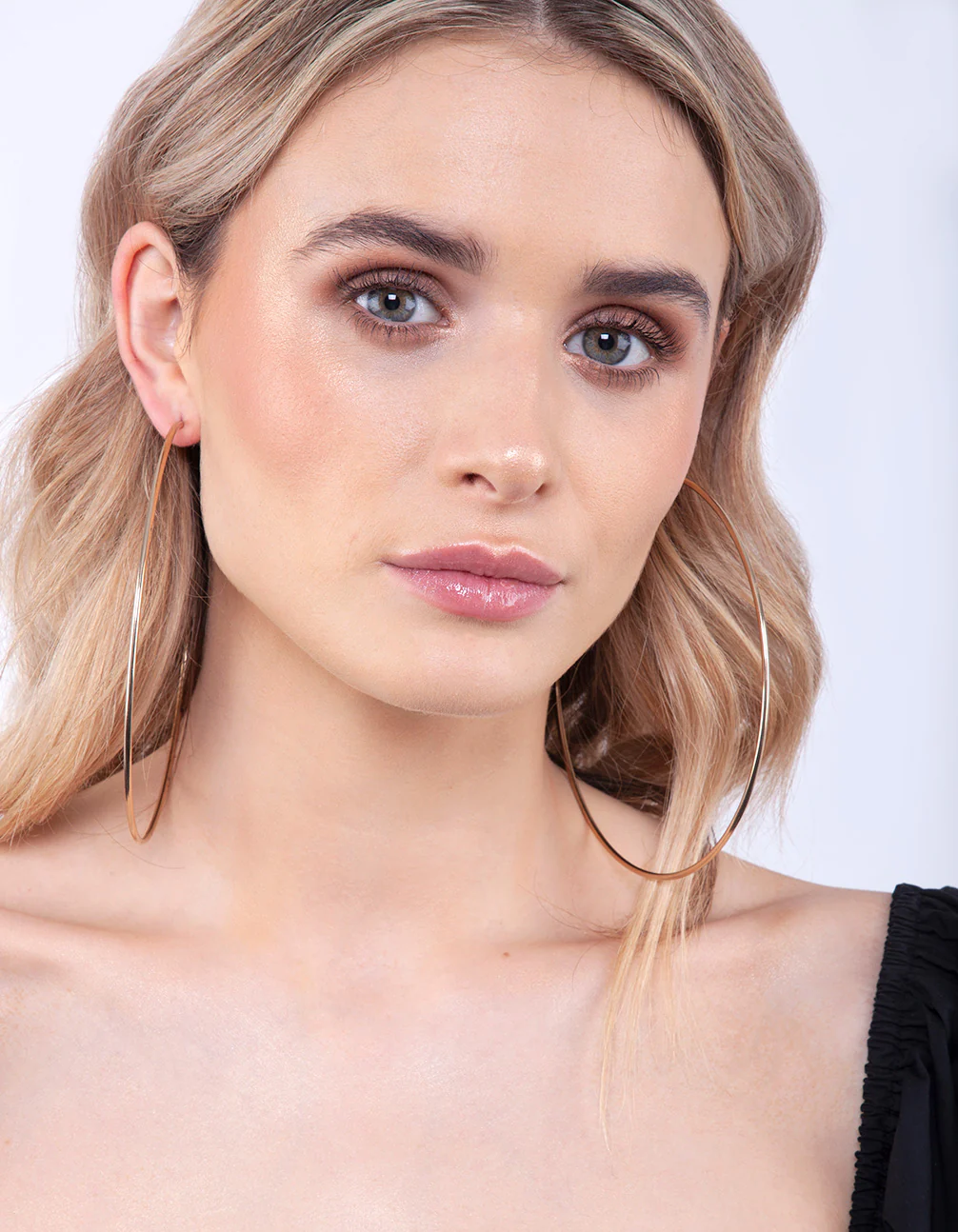 Gold Oversized Hoop Earrings - Image 2