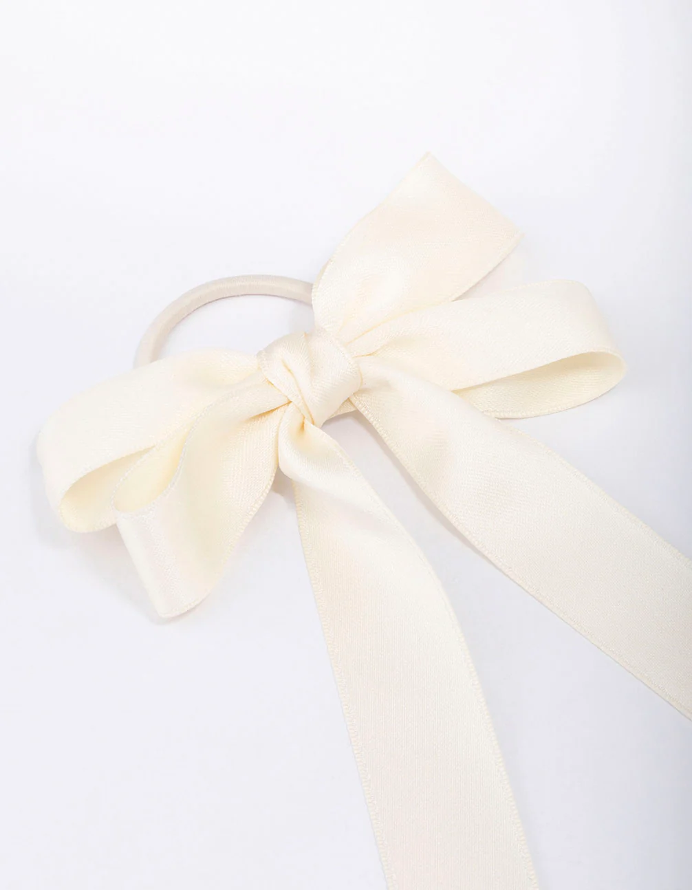 Large Cream Bow Hair Tie - Image 2