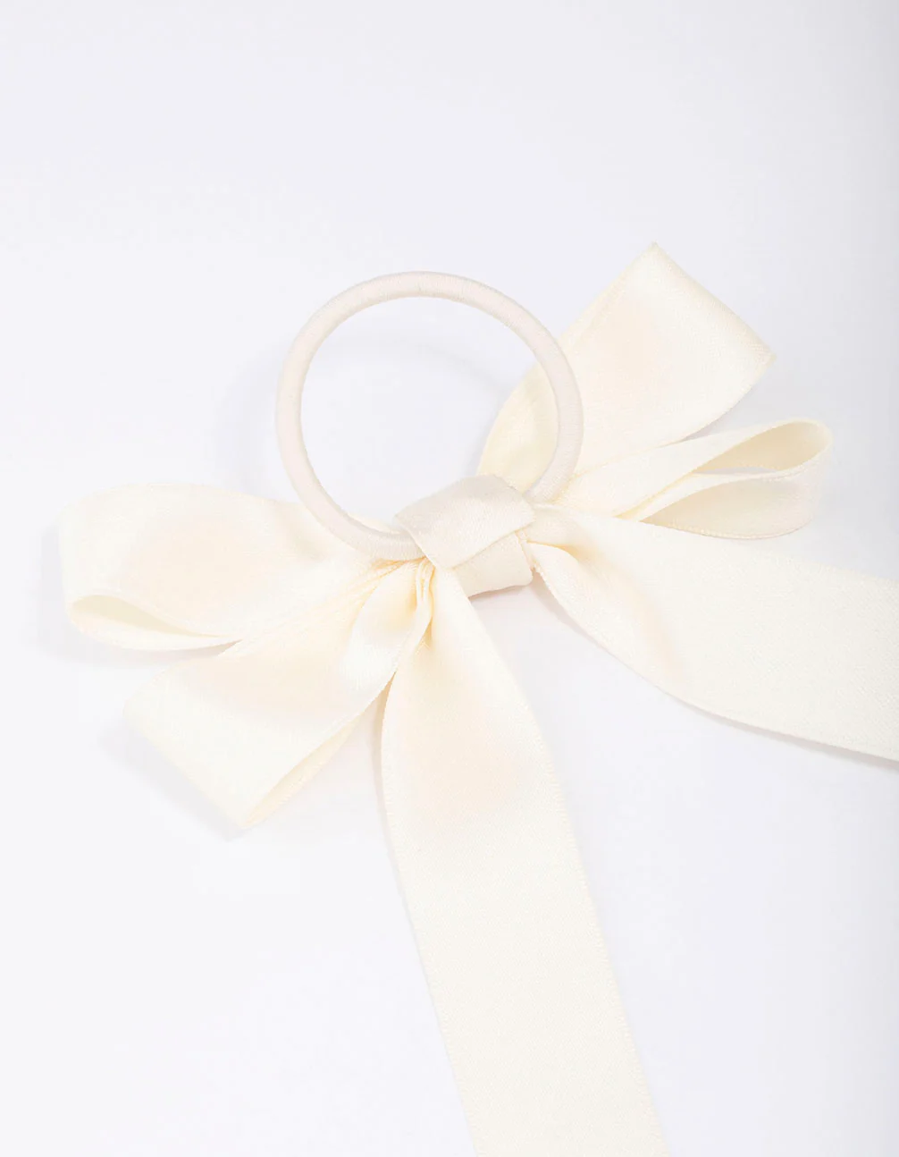 Large Cream Bow Hair Tie - Image 3